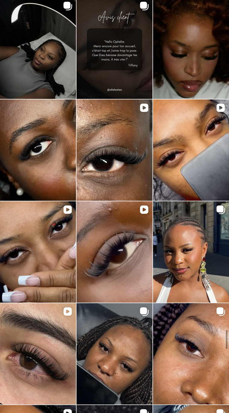 Feed Instagram d'Oliestudio avant la refonte